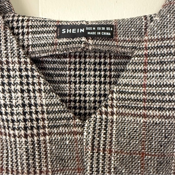 Women plaid Short Dress Jumper Overall Dress Casual Street Airport Style Size M - Picture 3 of 6